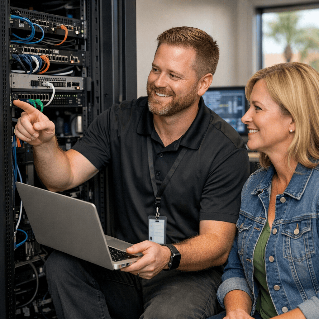 Hart Computers technician providing onsite business IT support and computer repair in Chandler, AZ